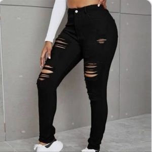 Vibrant Miu Black Ripped Distressed Skinny pants Size 11